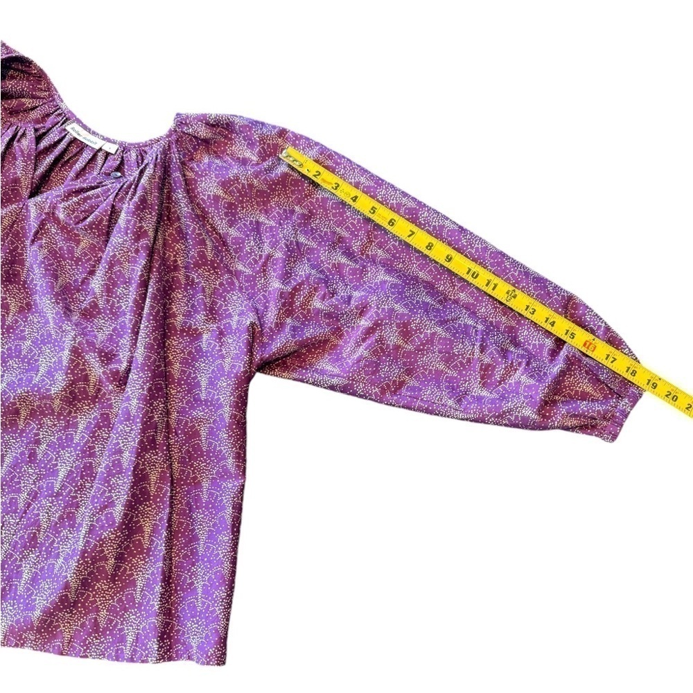 Roller Rabbit Silk Blend Blouse Purple Peasant Womens Small - Picture 7 of 9